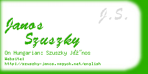 janos szuszky business card